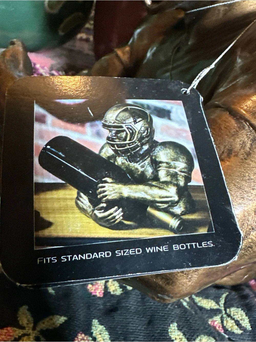 Tennessee University Vols Football Bronze Veneer Wine Bottle Holder Barware NEW